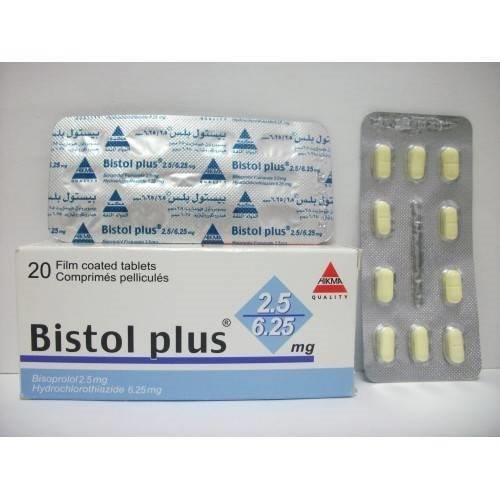 BISTOL PLUS 2.5 /6.25 MG 20 TAB س.ج