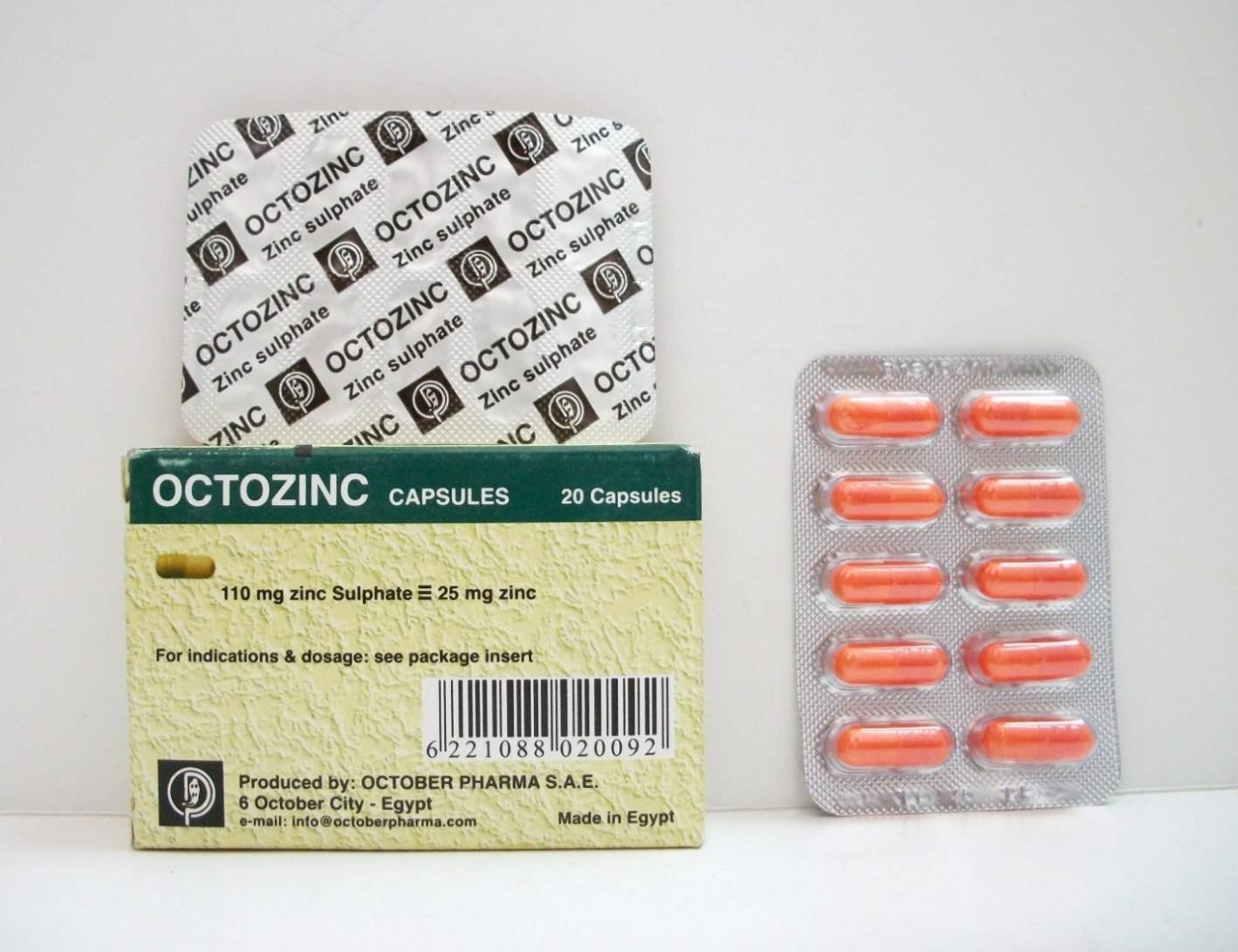 OCTOZINC 25 MG 20 CAP س.ج
