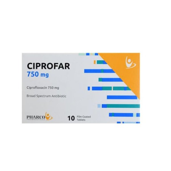 CIPROFAR 750 MG 10 TAB س.ج