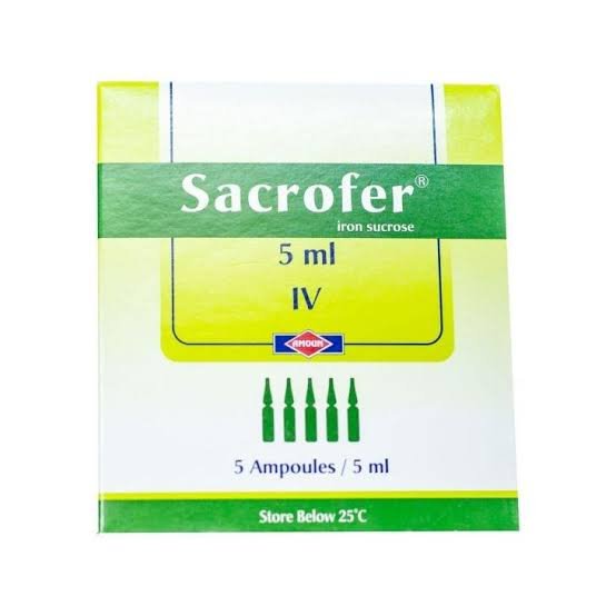 SACROFER 100 MG 5 AMP 5 ML س.ج