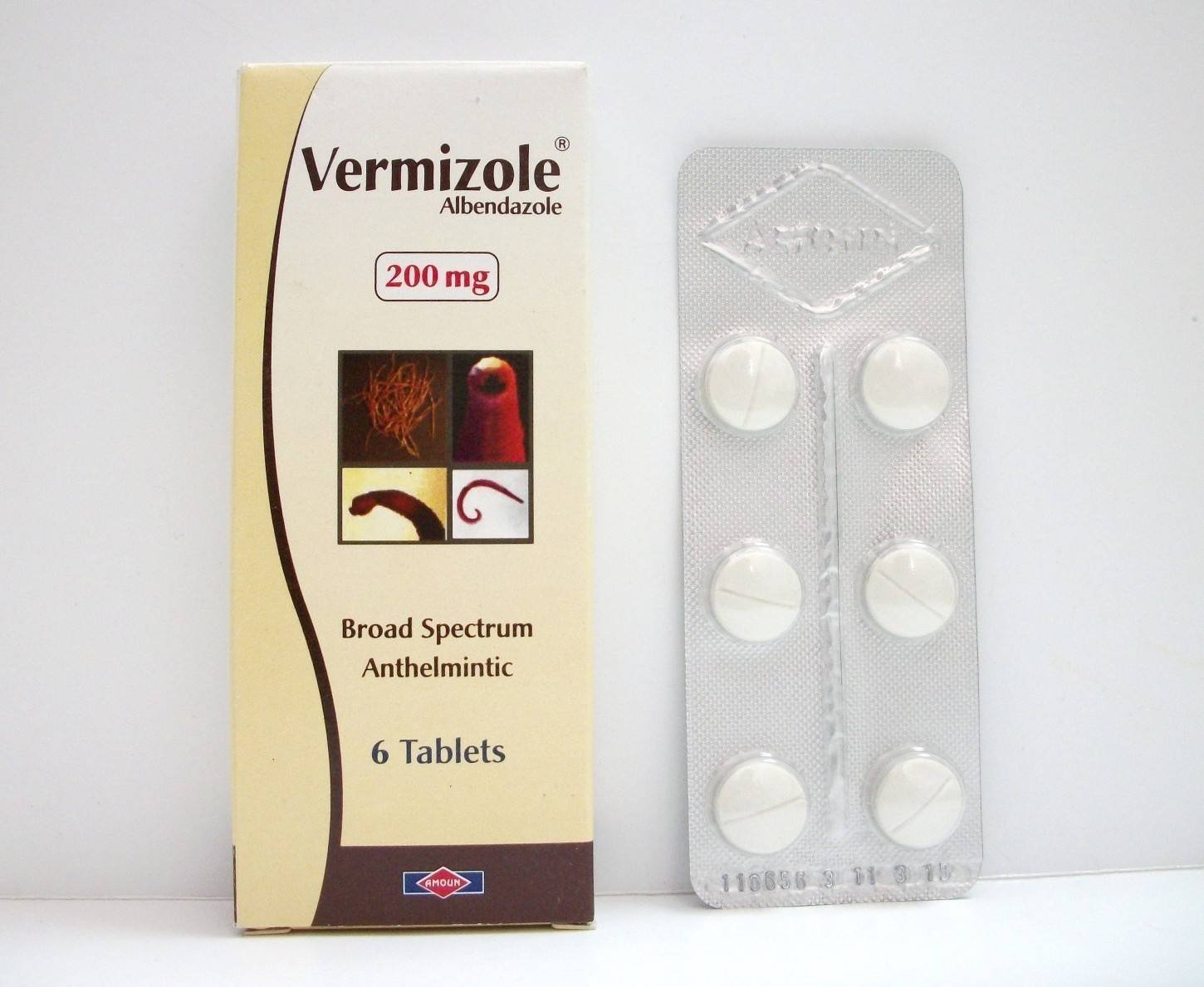 VERMIZOLE 200 MG 6 TAB س.ج