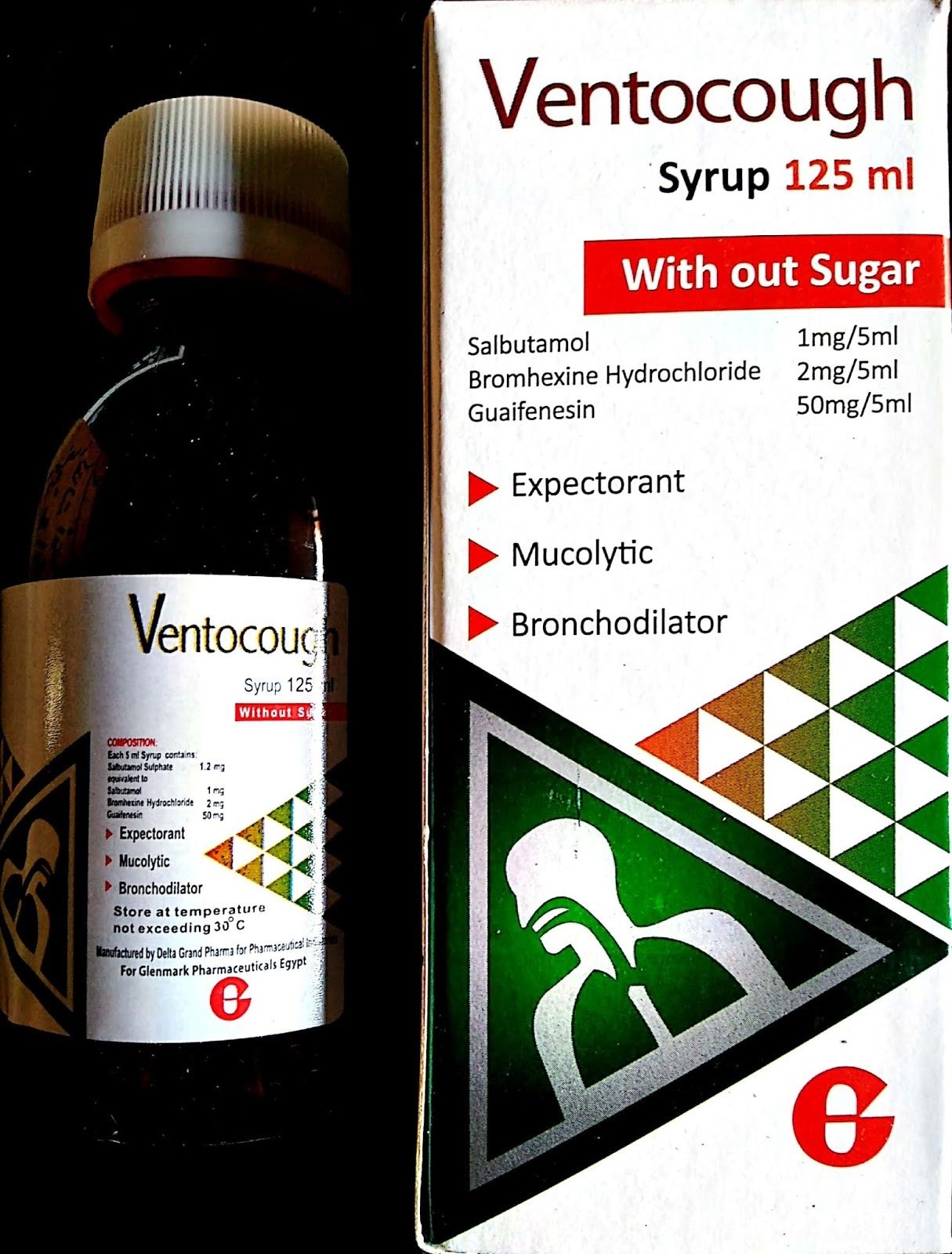 VENTOCOUGH WITH OUT SUGAR SYRUP 125 ML