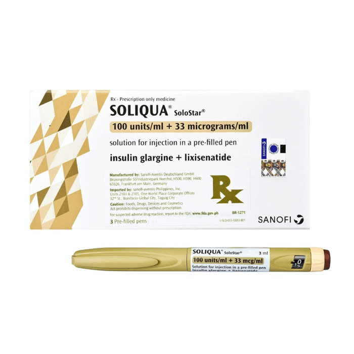 SOLIQUA SOLOSTAR 100/33 INJECTION 3 PENS