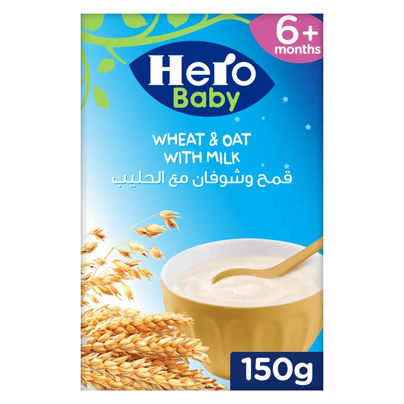 HERO CEREAL WHEAT&OAT WITH MILK 150G قمح شوفان لبن