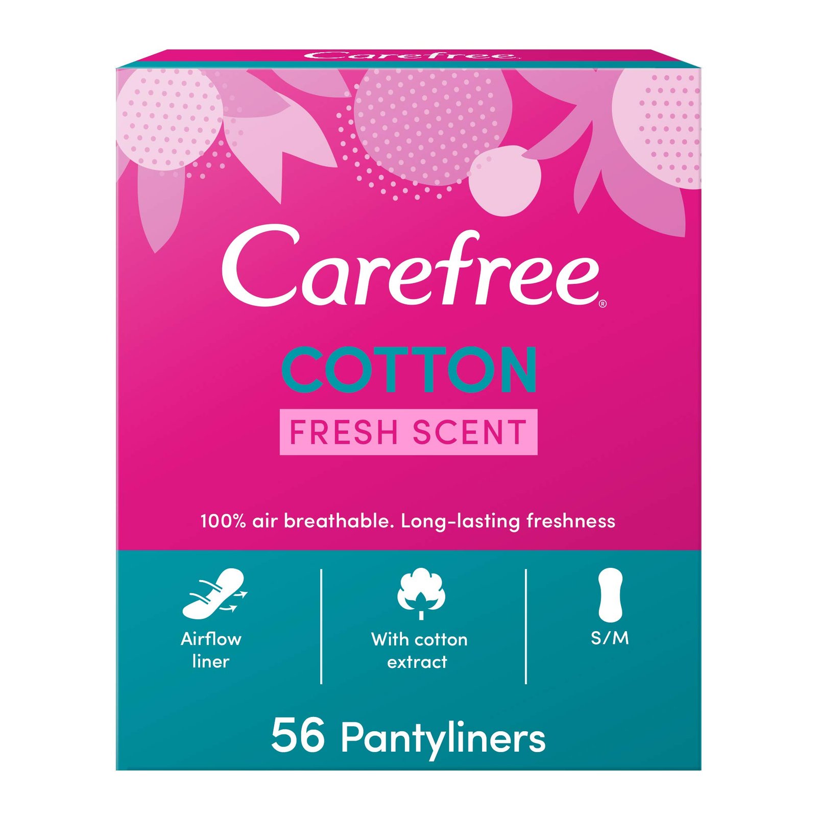 CAREFREE FRESH WITH COTTON EXTRACT 56 PCS(23598)