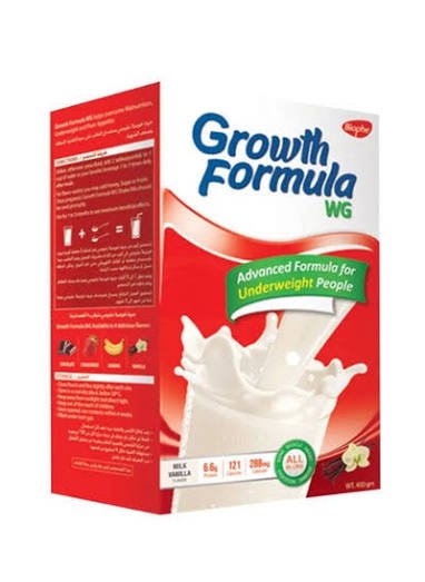 GROWTH FORMULA WG 400GM VANILLA FLAVOUR سعر جديد