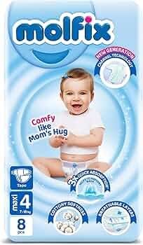 MOLFIX 4 DIAPERS MAXI (4) 7-18KG 8PCSمصرى