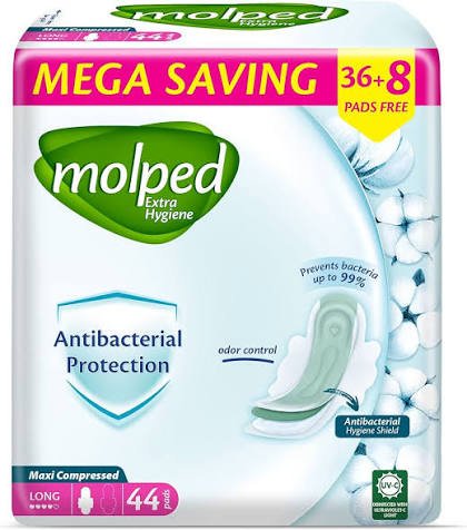 MOLPED ANTIBACTERIAL LONG 44 PADS