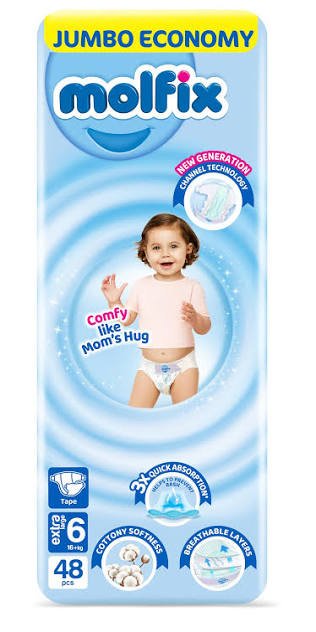 MOLFIX 6 DIAPERS X LARGE (6) 16+ KG 48 PCS مصري