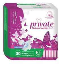 PRIVATE NATURAL COTTON NORMAL 30 PADS
