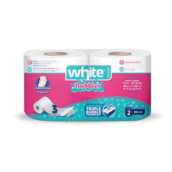 WHITE 2 ROLLS بكر تواليت