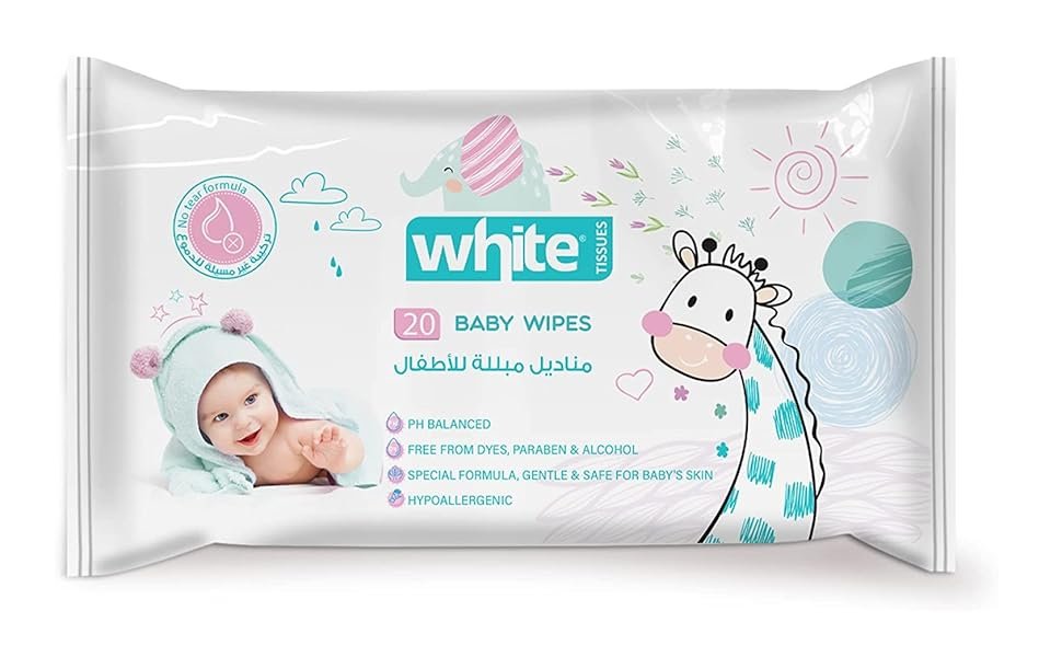 WHITE BABY 20 WIPS