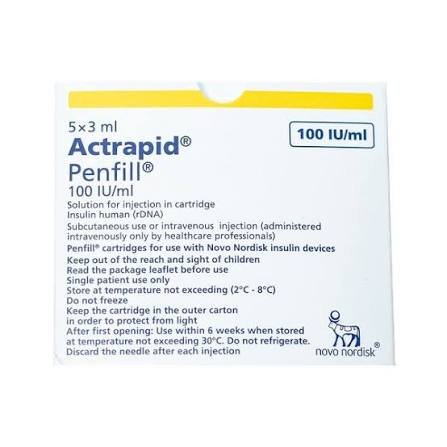 ACTRAPID HM PENFILL 100 I.U 5 VIAL 3 ML س.ق