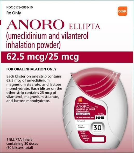ANORO 62.5/25 1 INHALER 30 DOSES