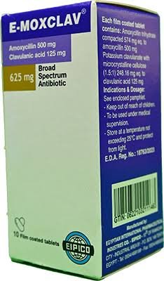 E-MOXCLAV 625 MG 10 TAB
