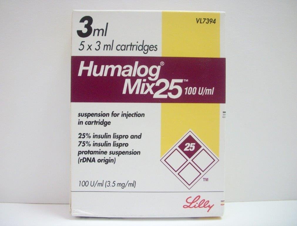 HUMALOG MIX 25 - 100 I.U 5 CARTRIDGES س.ج