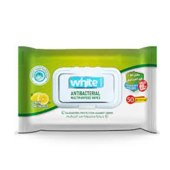 WHITE ANTIBACTIRAL LEMON WIPS 15 PCS
