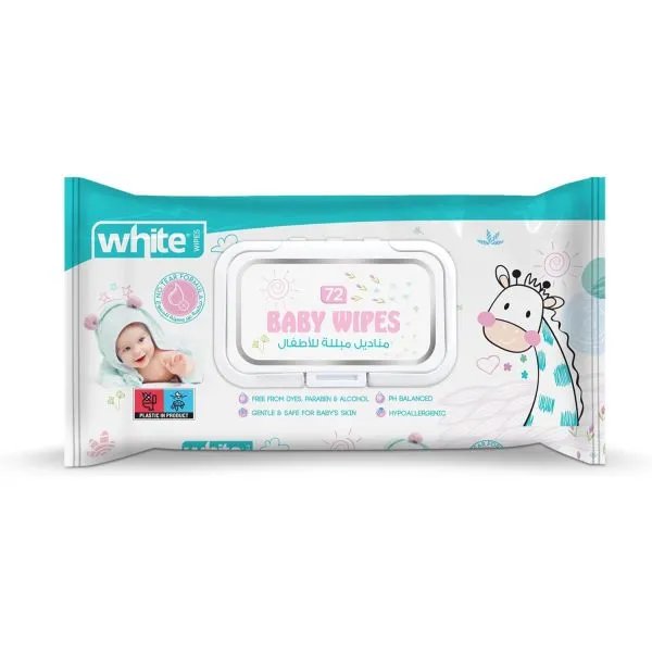 WHITE BABY WIPS 15 PCS