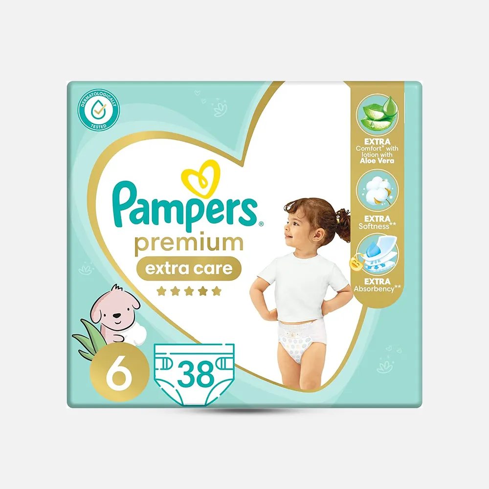 PAMPERS (PREMIUM CARE 6) 13KG 38 PCS سعودى