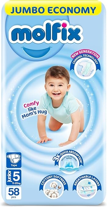 MOLFIX 3 DIAPERS MIDI (3) 4-9KG 58PCSمصري